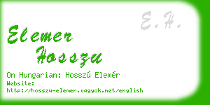 elemer hosszu business card
