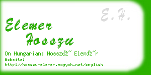 elemer hosszu business card